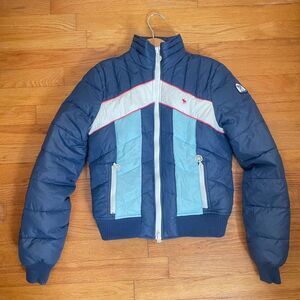 Vintage Y2K Abercrombie & Fitch Jacket puffer ski blue white  jacket size medium